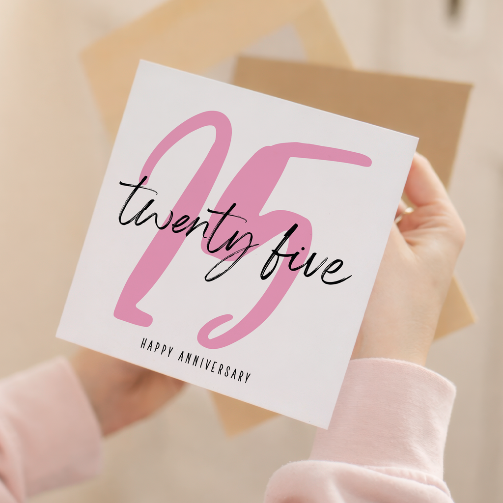 25 Year Anniversary Card For 25th Wedding Anniversary For Him or Her Wife Husband Card For Twenty Five Anniversary