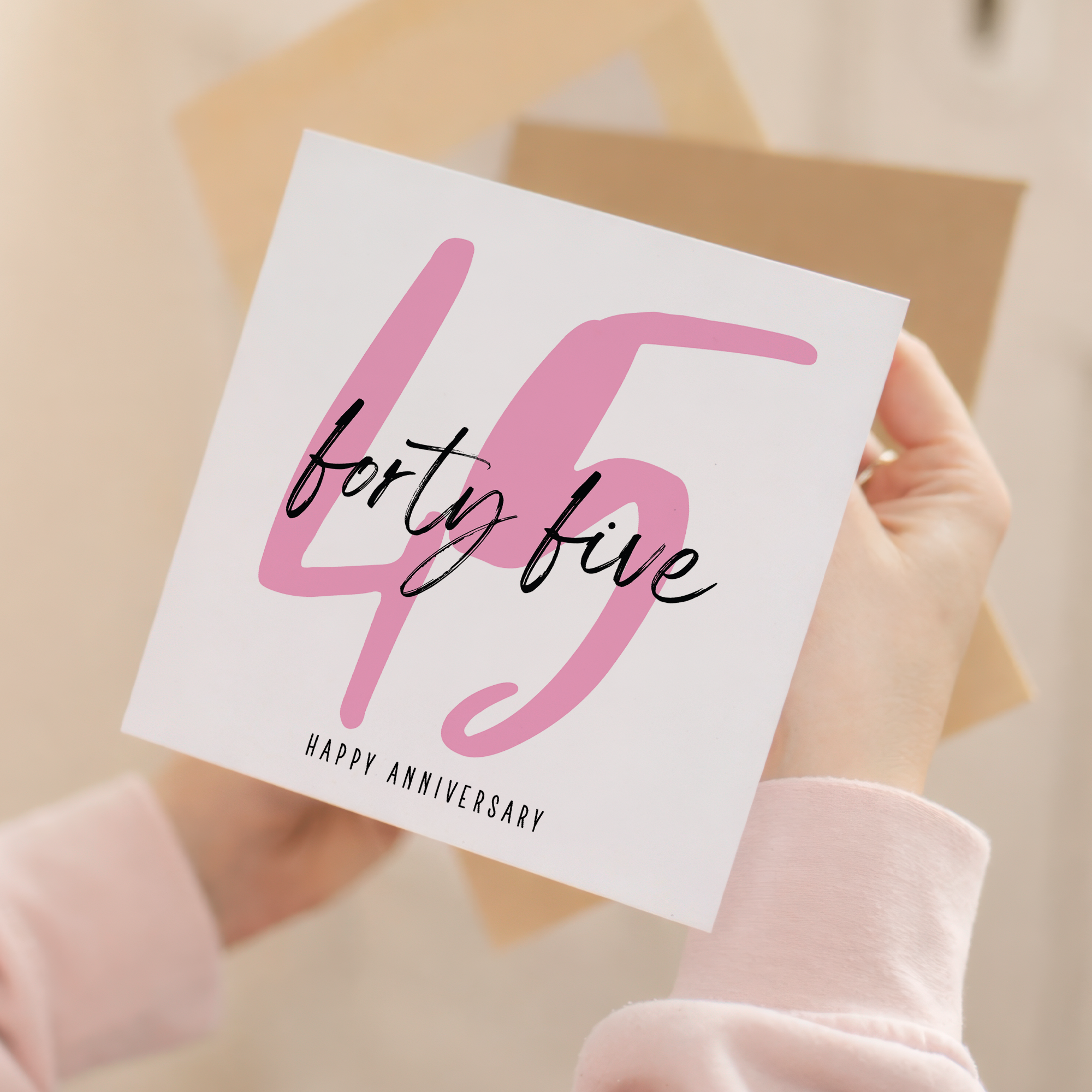 45 Year Anniversary Card For 45th Wedding Anniversary For Him or Her Wife Husband Card For Forty Five Anniversary