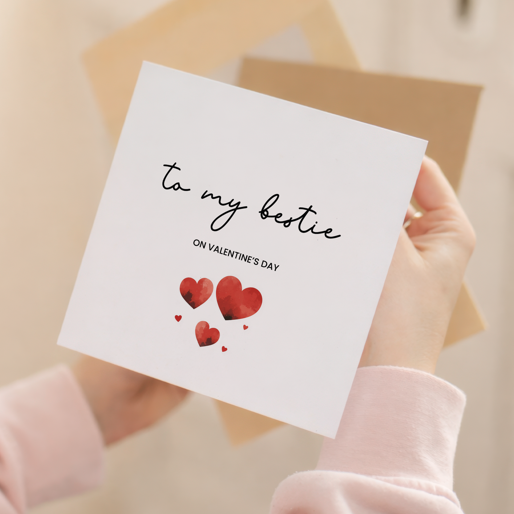 Valentine's Day Card for Bestie, Cute Simple Design for Valentine's Day