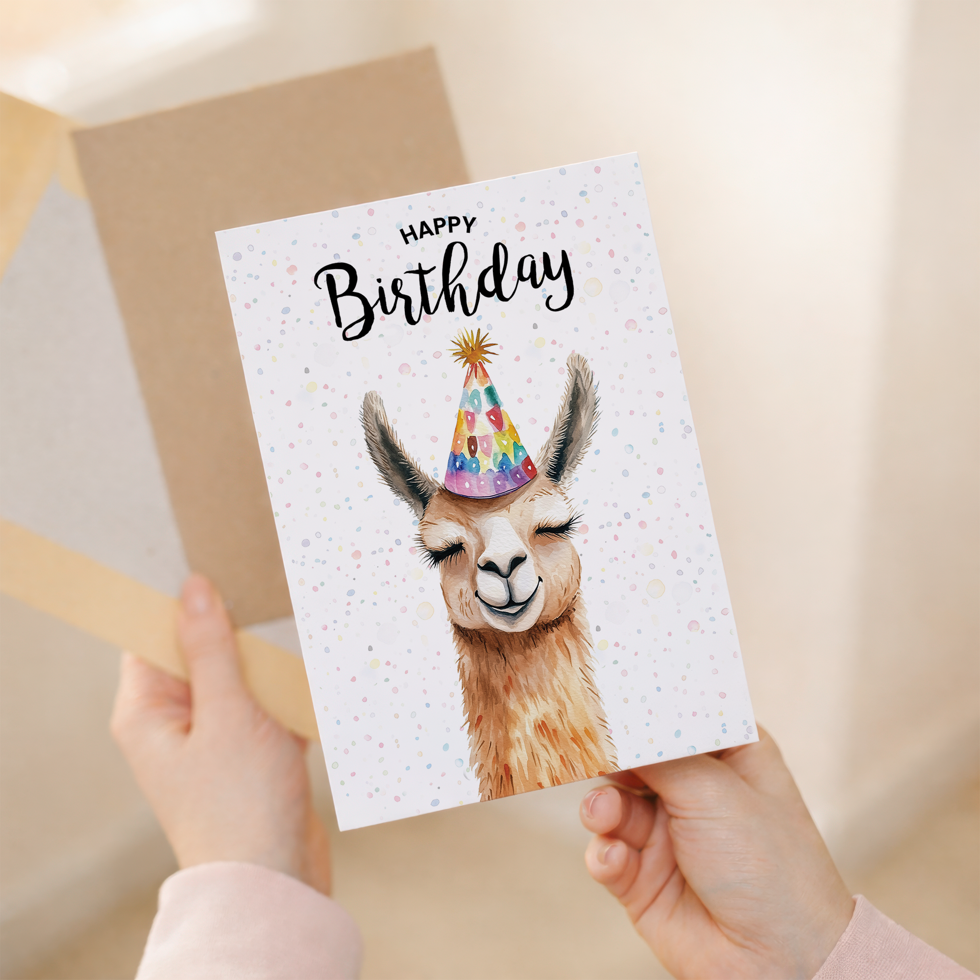 Llama Birthday Card for Him or Her featuring a fun llama illustration for a birthday gift.