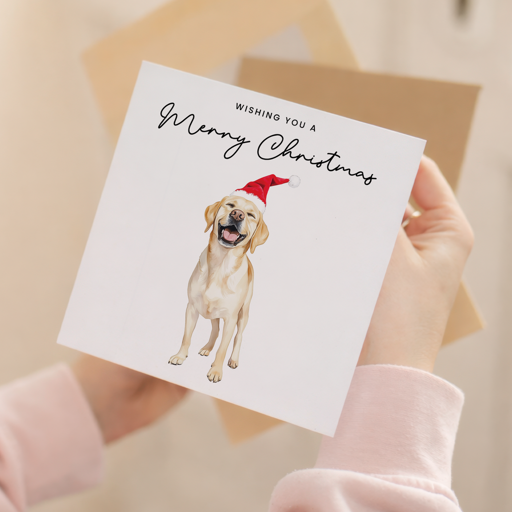 Labrador Dog Christmas Card – Cute Dog Lover Christmas Card – Eco Friendly “Merry Christmas” Card – Labrador Holiday Card