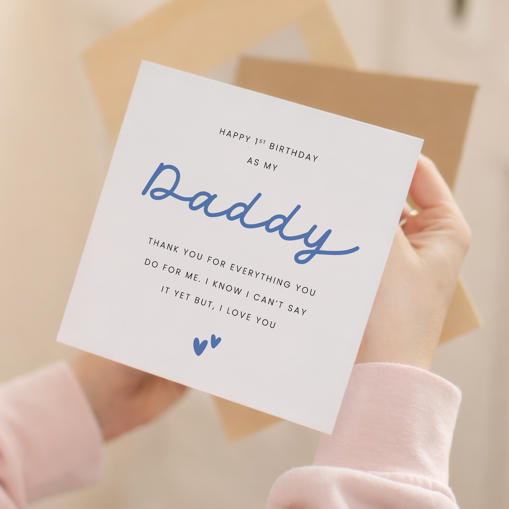 First Birthday Card As My Daddy, Dad, Dada, Papa 1st Birthday From Baby
