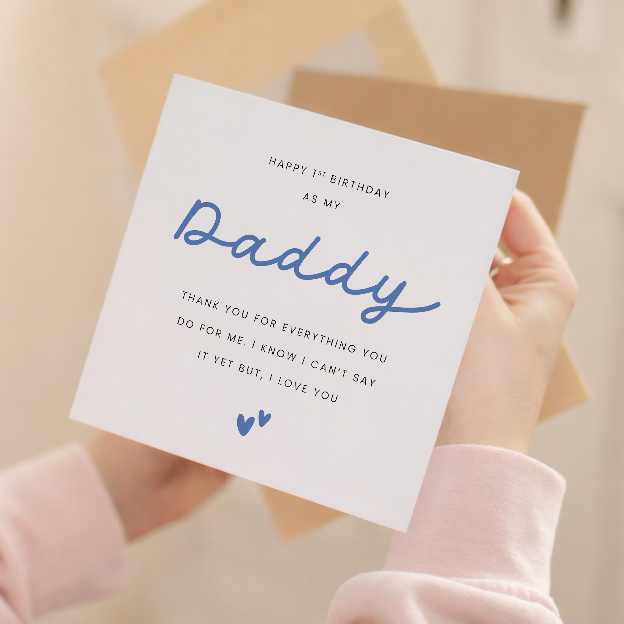 First Birthday Card As My Daddy, Dad, Dada, Papa 1st Birthday From Baby
