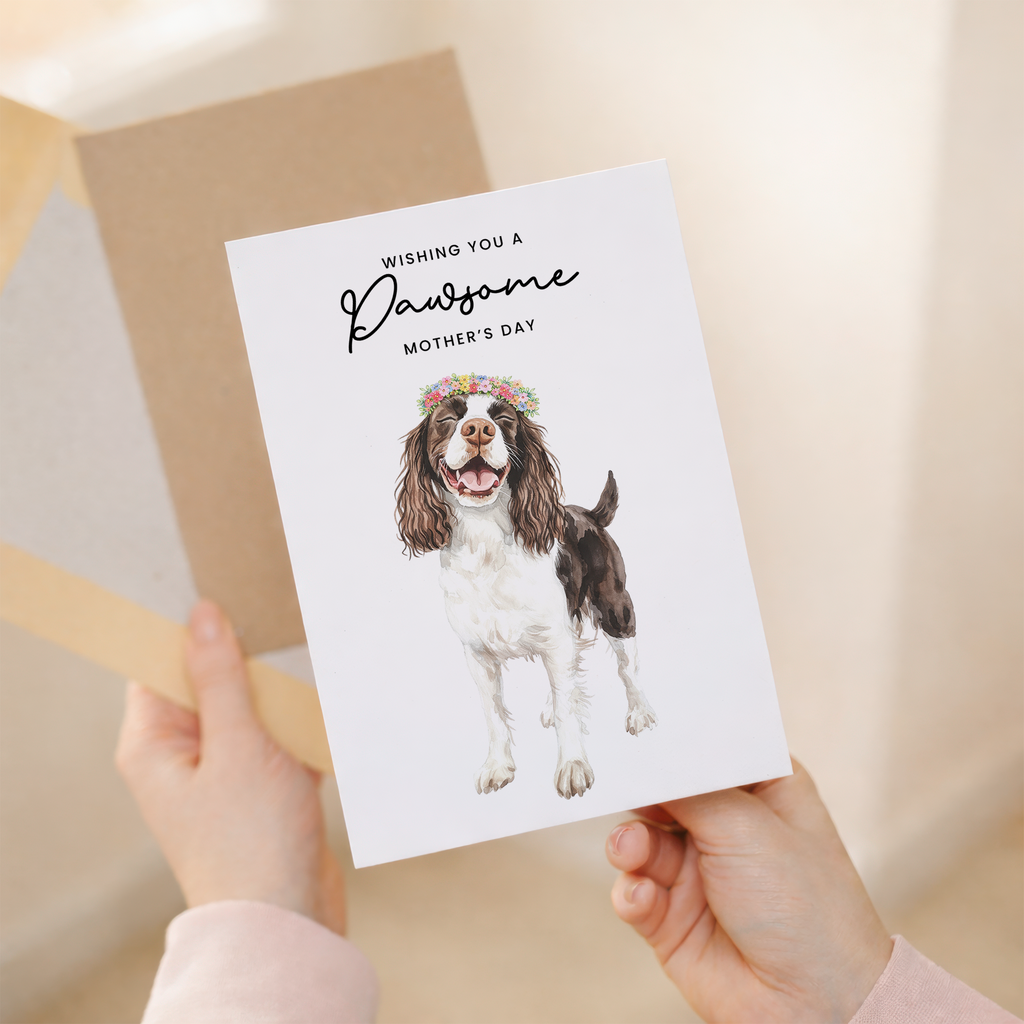 Mother's Day Card From The Dog Springer Spaniel Pawsome Card For Dog Mum