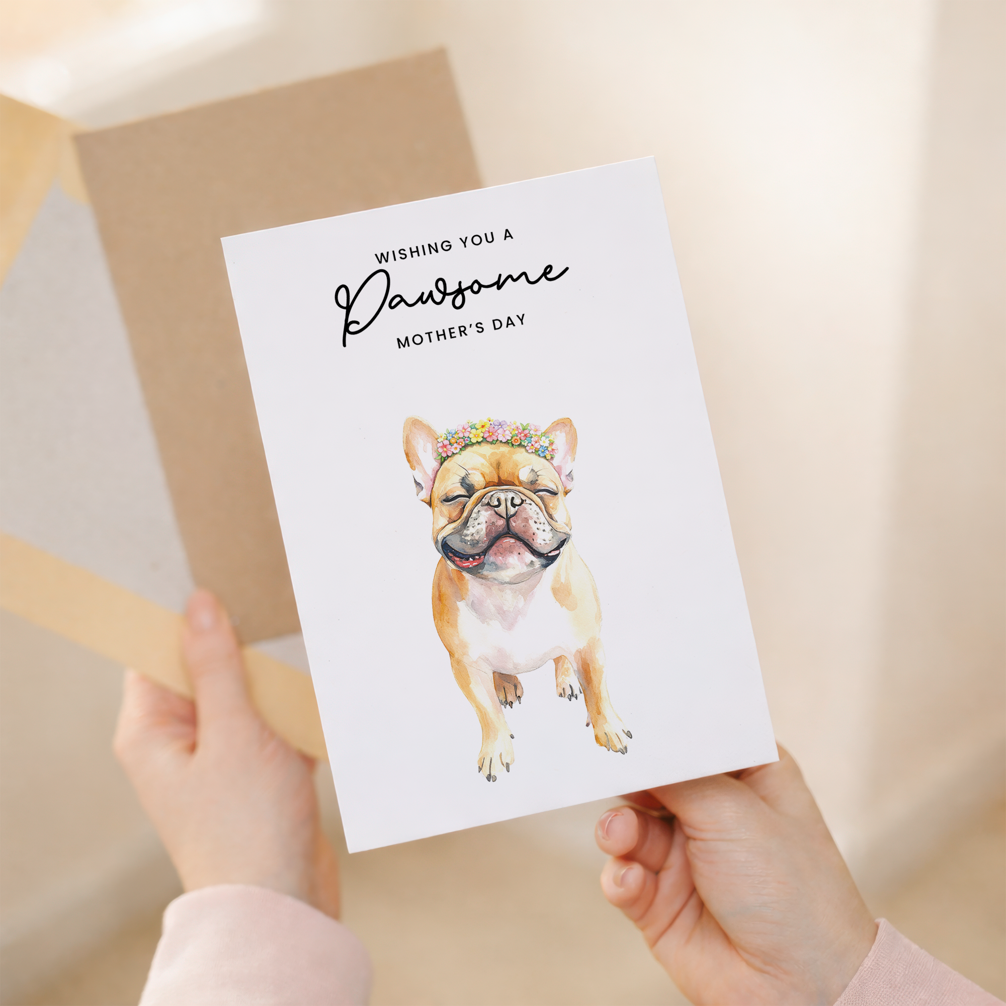 Mother's Day Card From The Dog French Bulldog Frenchie Pawsome Card For Dog Mum