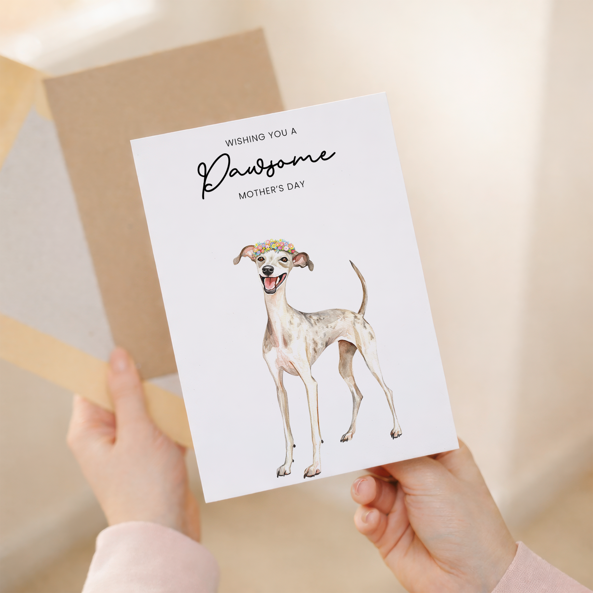 Mother's Day Card From The Dog Whippet Pawsome Card For Dog Mum