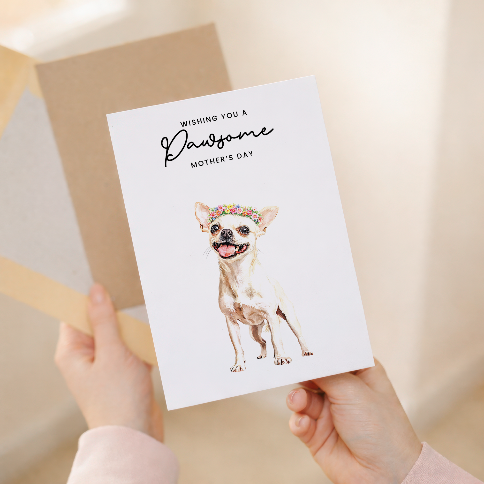 Mother's Day Card From The Dog chihuahua Pawsome Card For Dog Mum