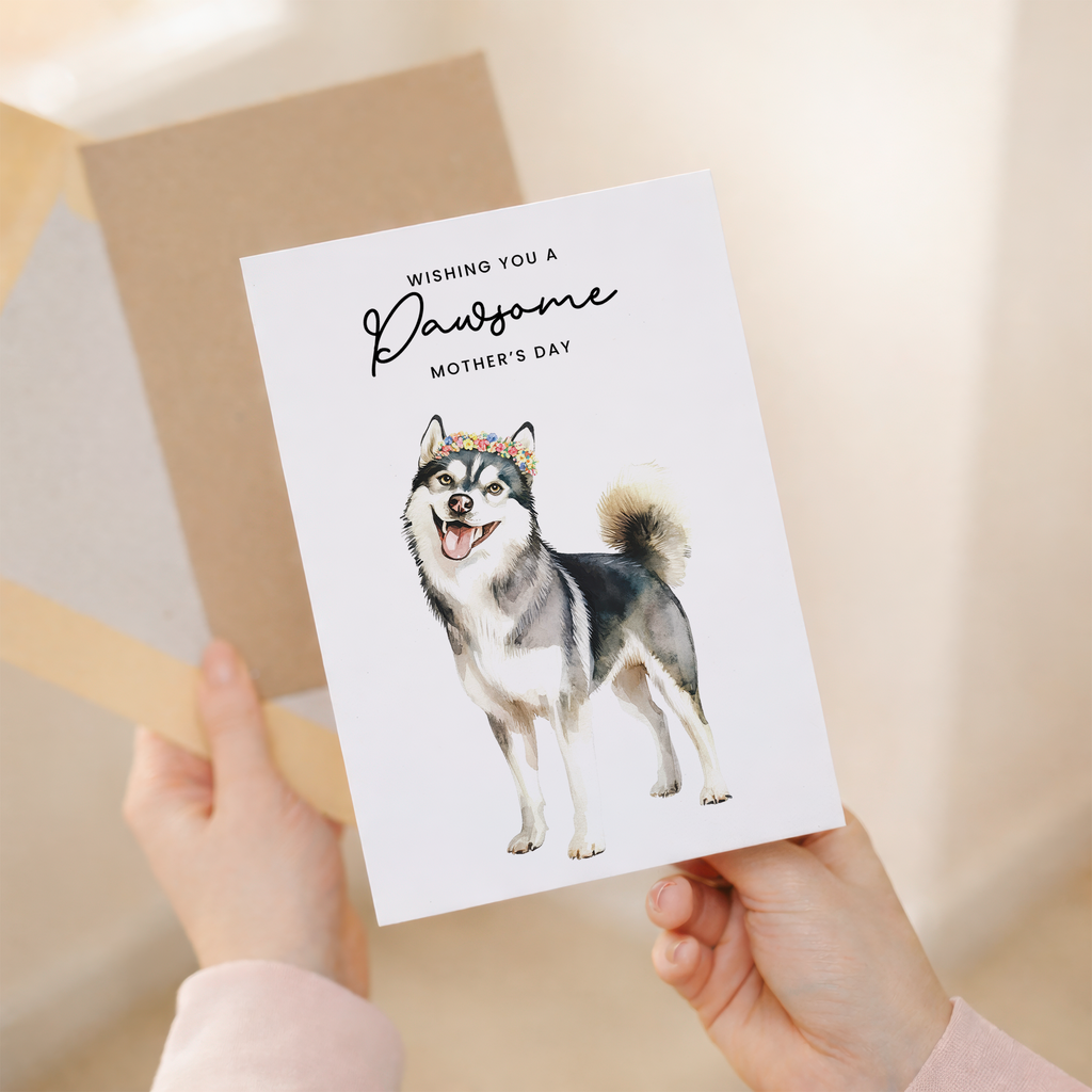 Mother's Day Card From The Dog Huskie Pawsome Card For Dog Mum