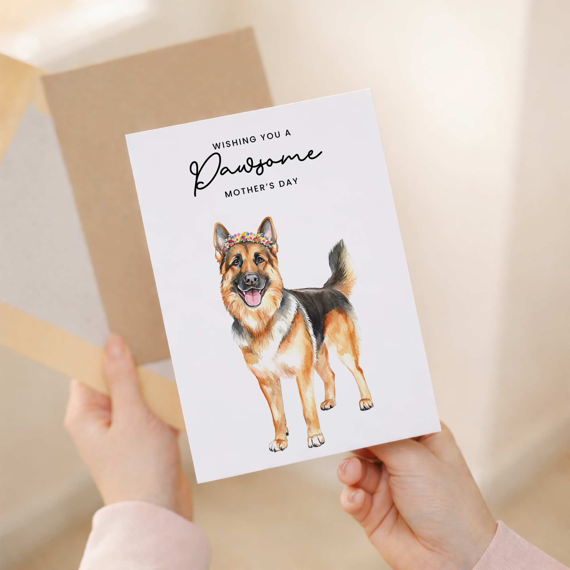 Mother's Day Card From The Dog German Shepherd Pawsome Card For Dog Mum