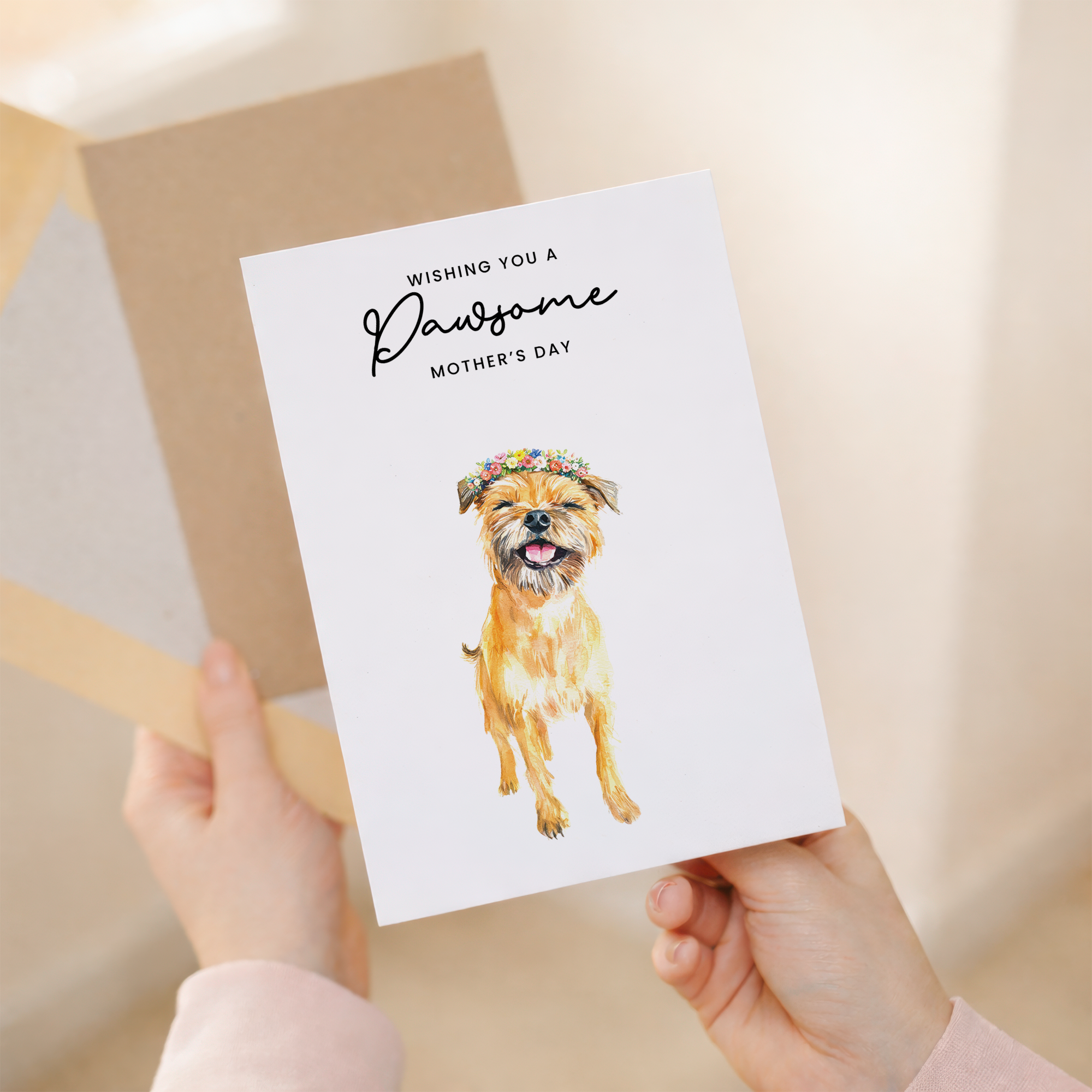 Mother's Day Card From The Dog Border Terrier Pawsome Card For Dog Mum