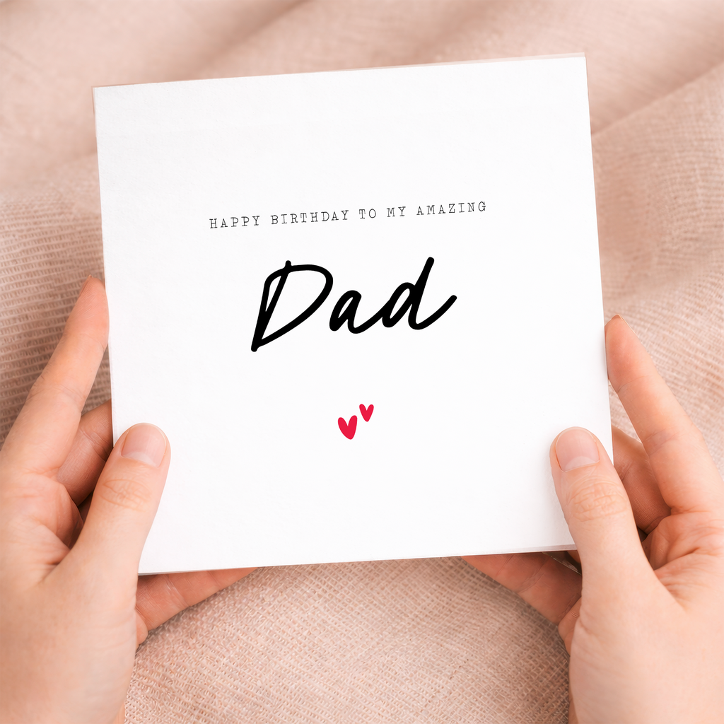 Birthday Card For Dad Happy Birthday Card For Dad Simple Birthday Card For Amazing Dad Love Hearts Birthday Card