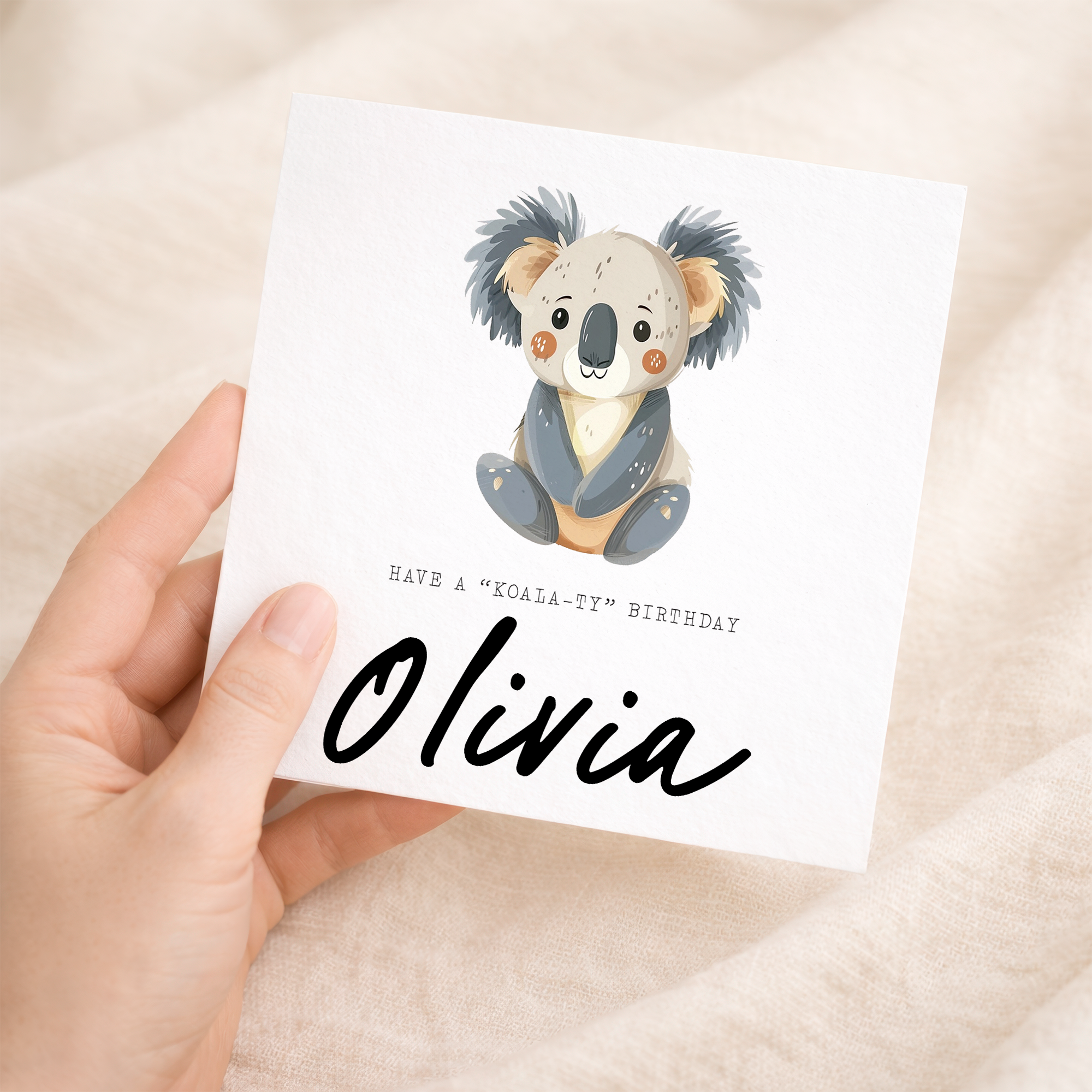 Personalised Children's Birthday Card Koala Childs Birthday Card Cute Koala Birthday Card For Kids Customisable Birthday Card For Children