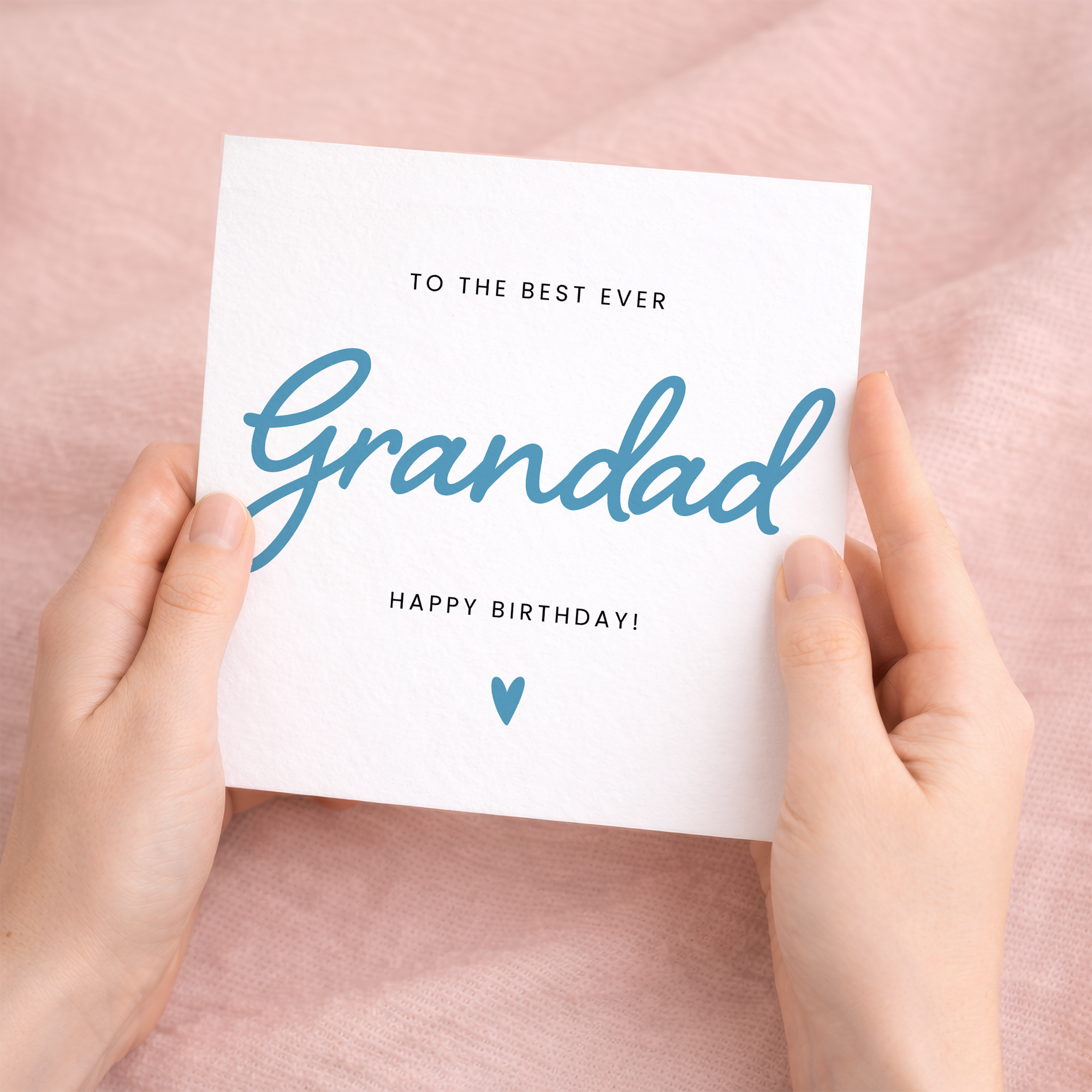 A minimalist birthday card for Grandad featuring the words Best Grandad Ever in a clean, modern font on a white background.