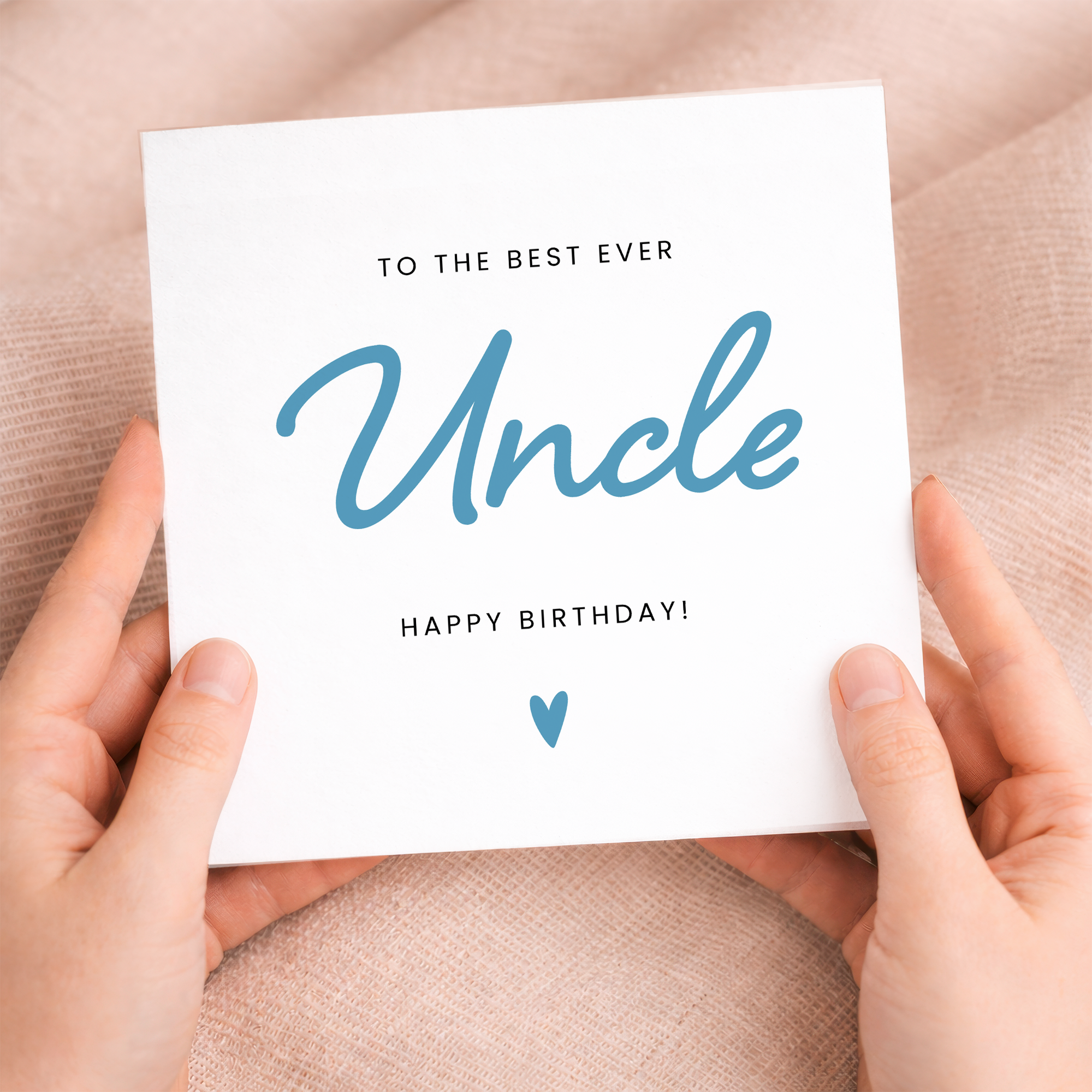 A birthday greeting card for an uncle featuring the text Best Uncle Ever and a clean design on a white background.