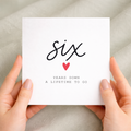 6th anniversary card for couple with handwritten six years down design