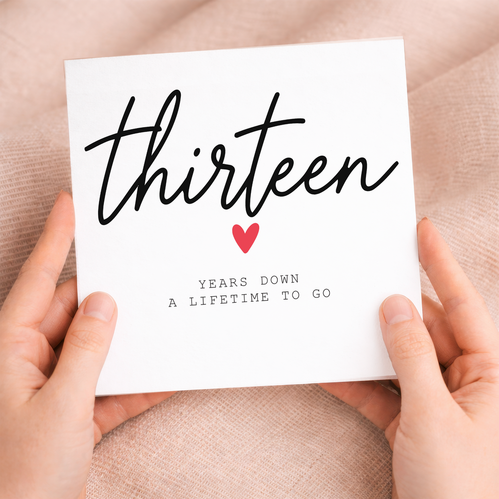 13th Anniversary Card for Couple, Thirteen Years Down
