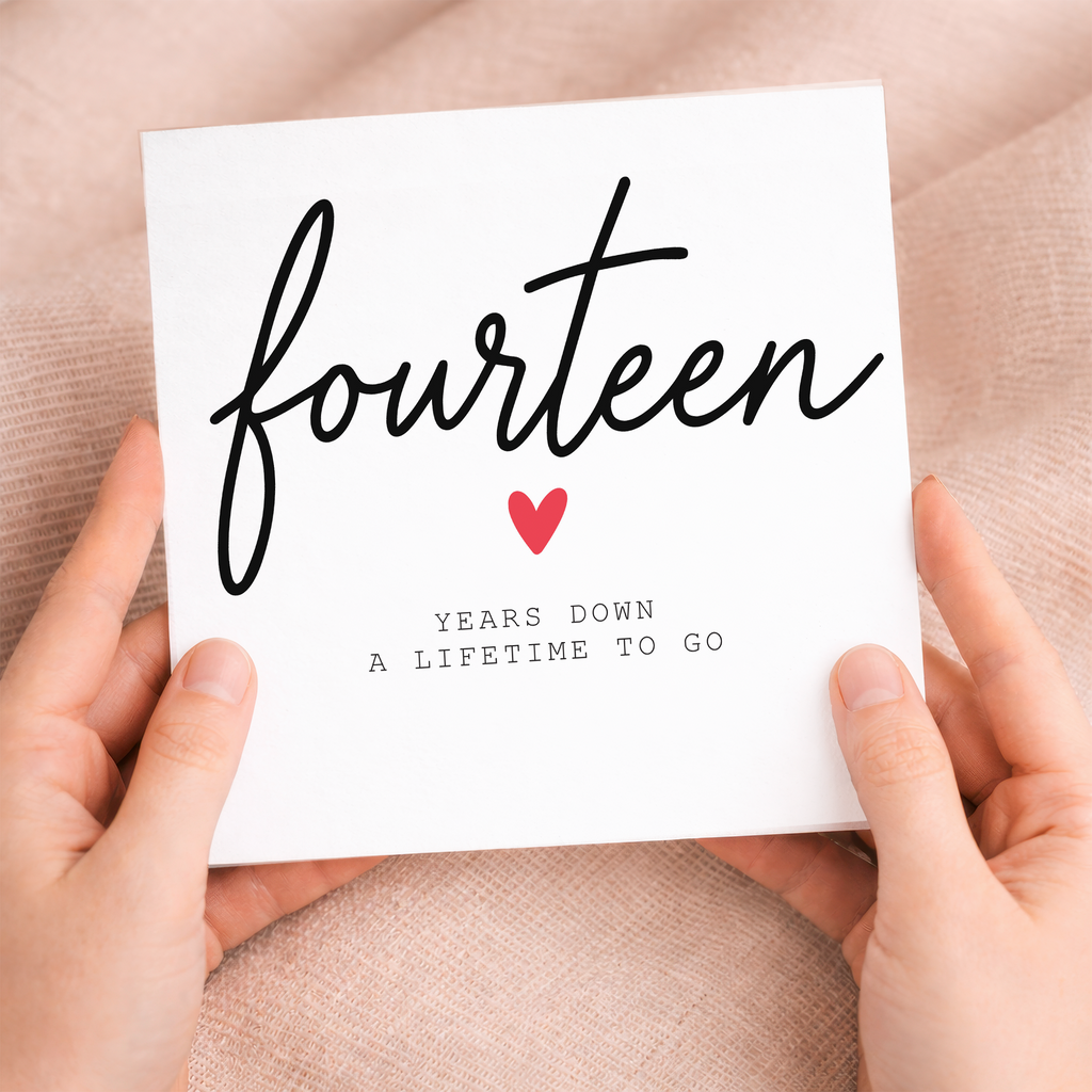 14th Anniversary Card for Couple, Fourteen Years Down
