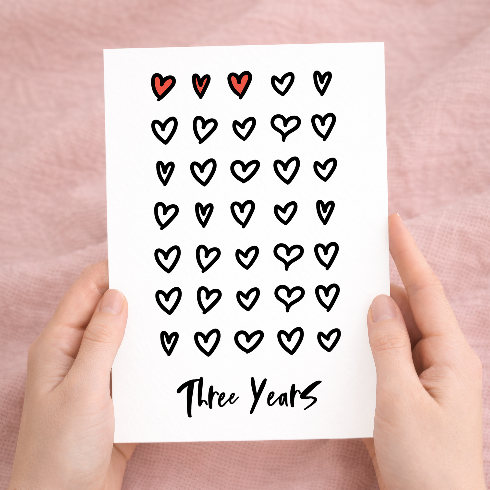 3rd Wedding Anniversary Card For Wife Anniversary Card for Husband or Boyfriend Anniversary Card For Girlfriend Third Anniversary Three Year