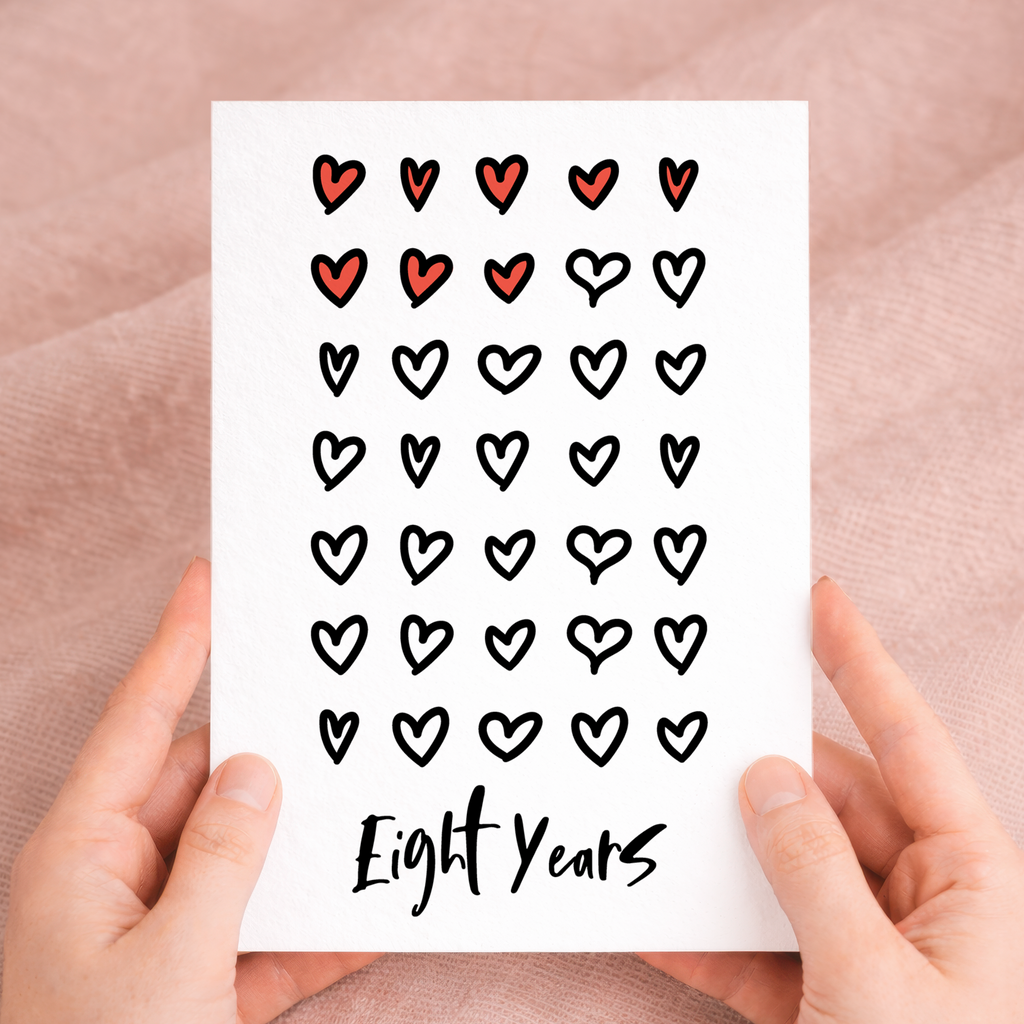 8th Wedding Anniversary Card For Wife Anniversary Card for Husband or Boyfriend Anniversary Card Girlfriend Eighth Anniversary Eight Year