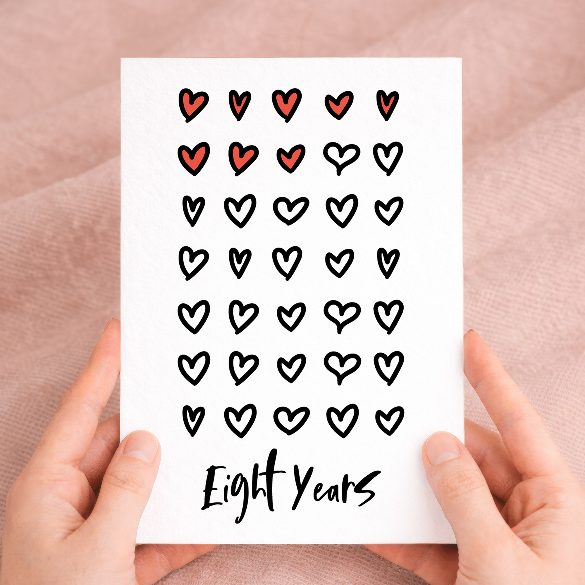 8th Wedding Anniversary Card For Wife Anniversary Card for Husband or Boyfriend Anniversary Card Girlfriend Eighth Anniversary Eight Year