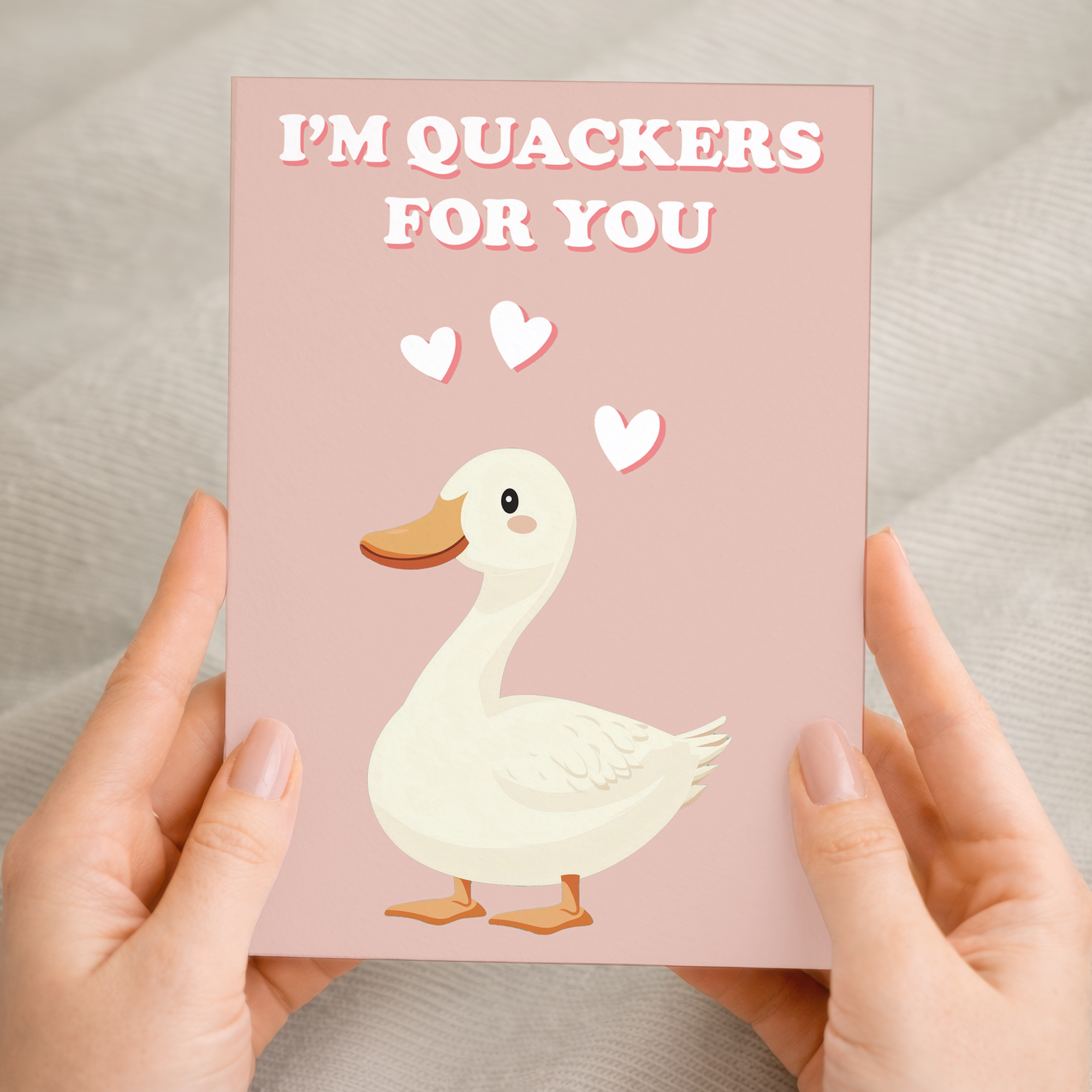 Cute Anniversary Card I'm Quackers for You Cute Duck Anniversary Card For Him or Her