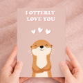 Cute Anniversary Card I'm Otterly Love You Cute Otter Anniversary Card For Him or Her