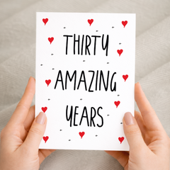 30 Year Anniversary Card For Wife or Husband Anniversary Card 30th Anniversary Card For Boyfriend Girlfriend Thirtieth Wedding Anniversary