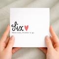 A simple and charming 6th wedding anniversary card featuring the number 6 in a decorative style on a white background.