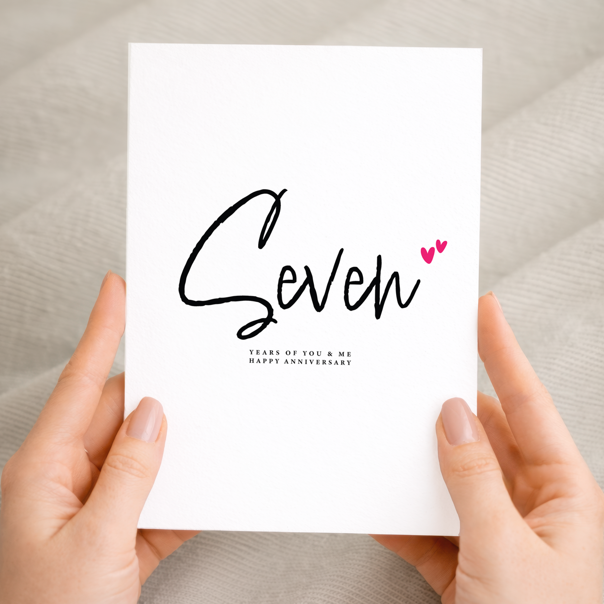 Seven Year Anniversary Card Husband Wife Boyfriend Girlfriend Wedding
