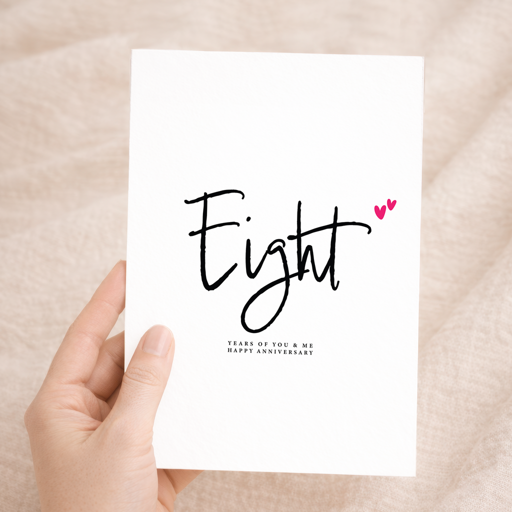 Eight Year Anniversary Card For Husband 8 Year Anniversary Card Boyfriend or Girlfriend Wedding Anniversary Card For Wife
