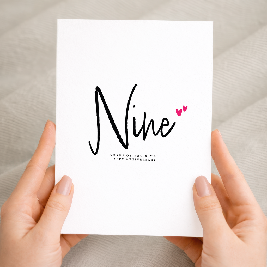 Nine Year Anniversary Card For Husband 9 Year Anniversary Card Boyfriend or Girlfriend Wedding Anniversary Card For Wife