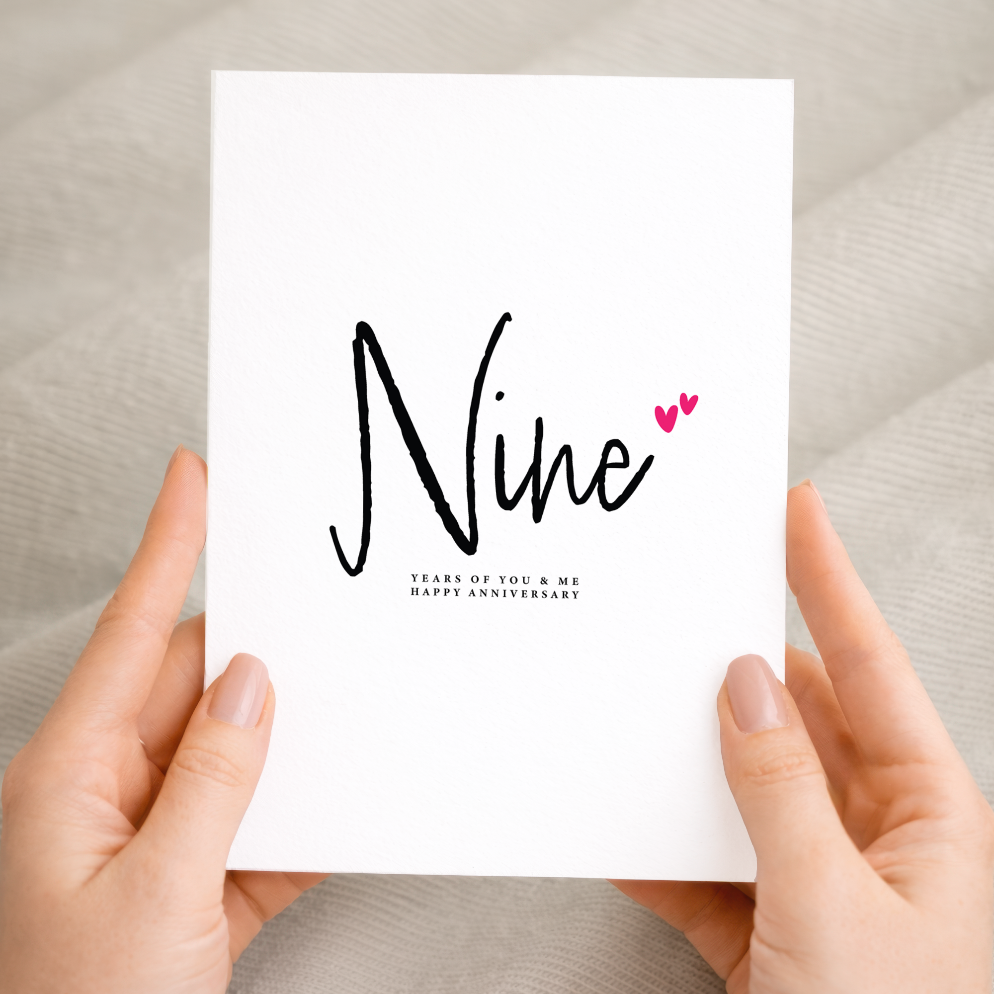 Nine Year Anniversary Card For Husband 9 Year Anniversary Card Boyfriend or Girlfriend Wedding Anniversary Card For Wife