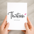 A simple and elegant 13th anniversary greeting card for a husband, wife, boyfriend, or girlfriend, featuring the text Thirteen Year Anniversary on a clean white background.