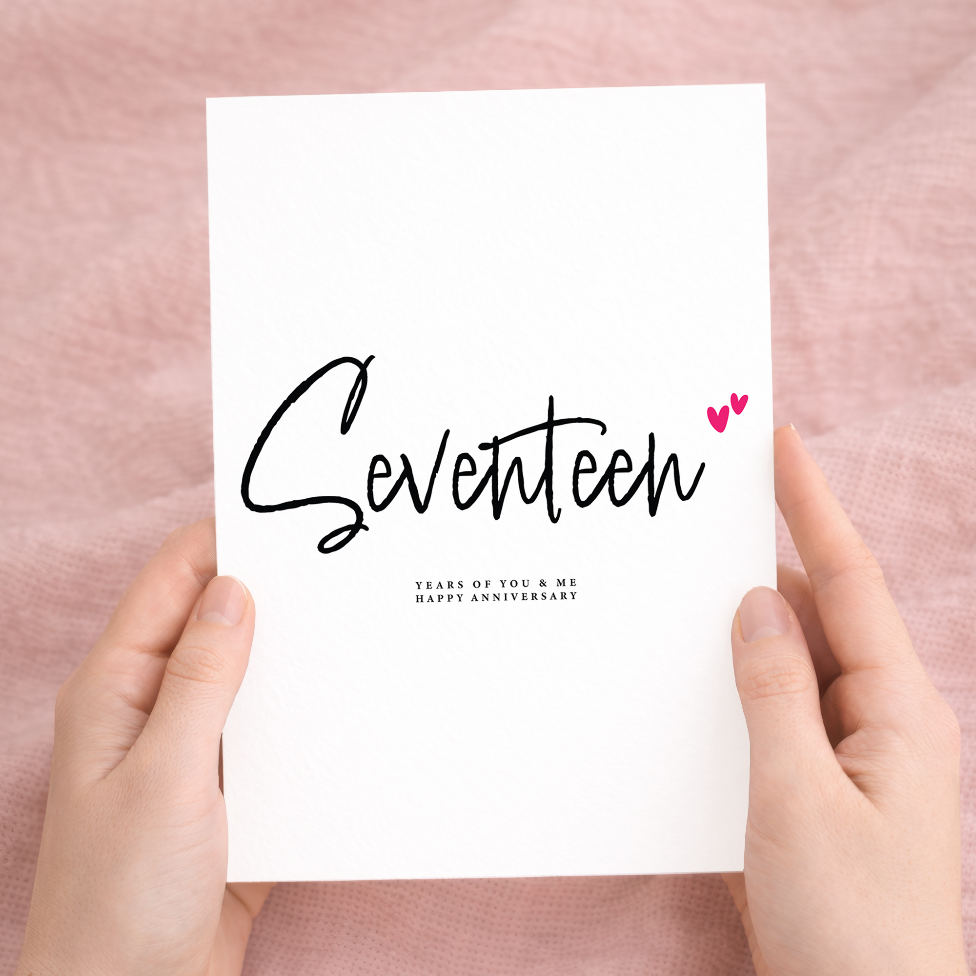 17 Year Anniversary Card for Husband Wife Boyfriend Girlfriend Wedding
