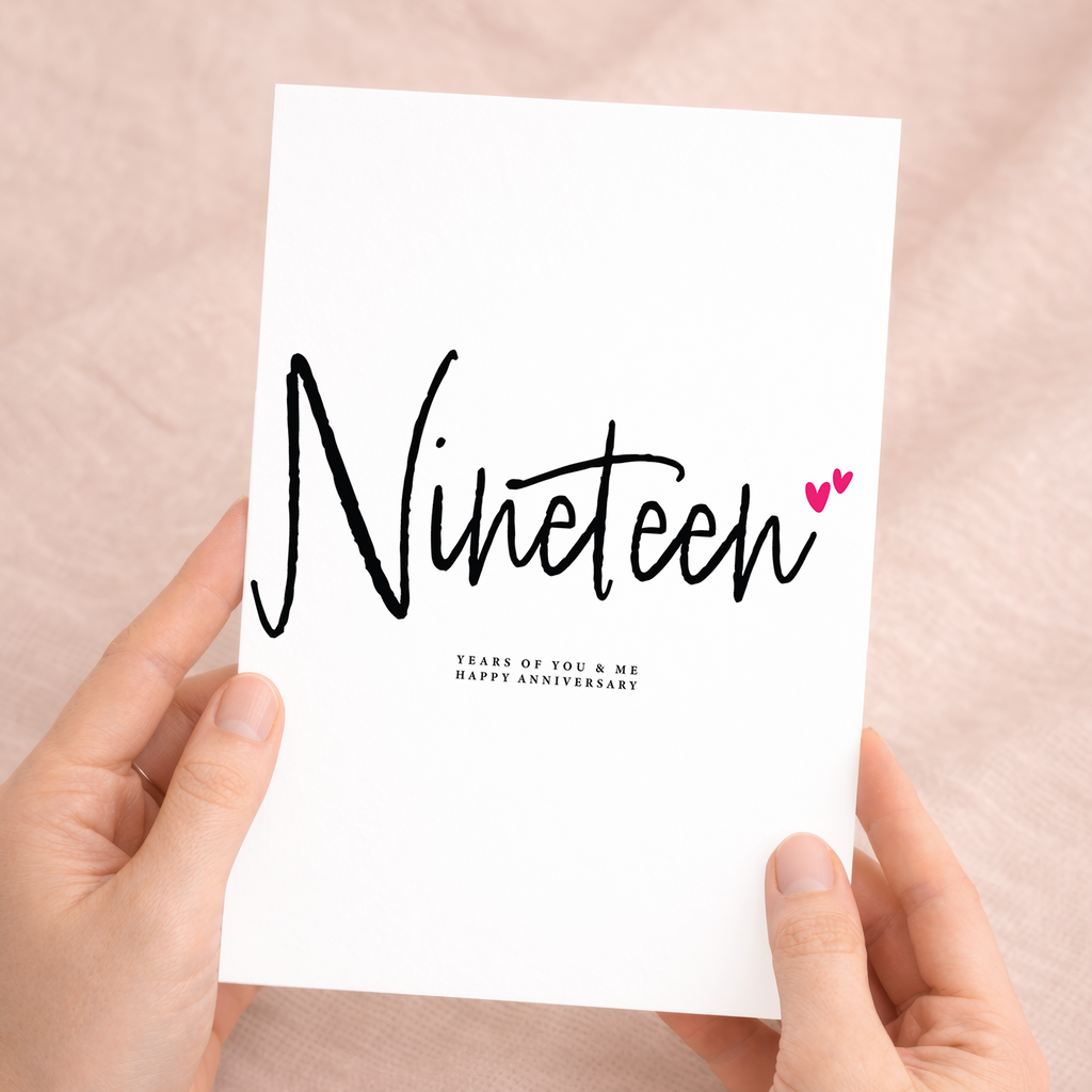 Nineteen Year Anniversary Card For Husband 19 Year Anniversary Card Boyfriend or Girlfriend Wedding Anniversary Card For Wife
