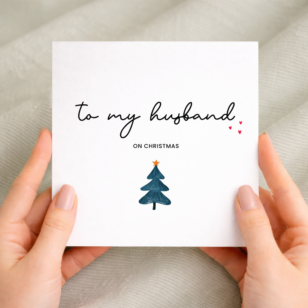 Husband Christmas Card, For Him, Recycled Card, Unique Christmas Card, Husband Gift, Eco-Friendly Card