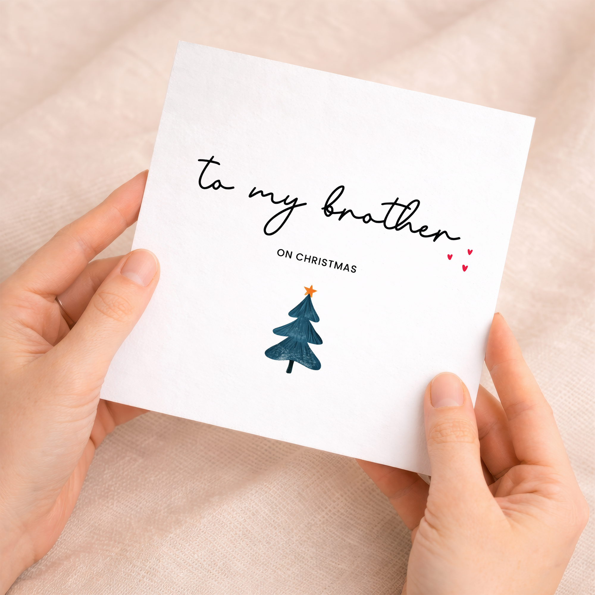 Brother Christmas Card, For Him, Recycled Card, Unique Christmas Card, Brother Gift, Eco-Friendly Card