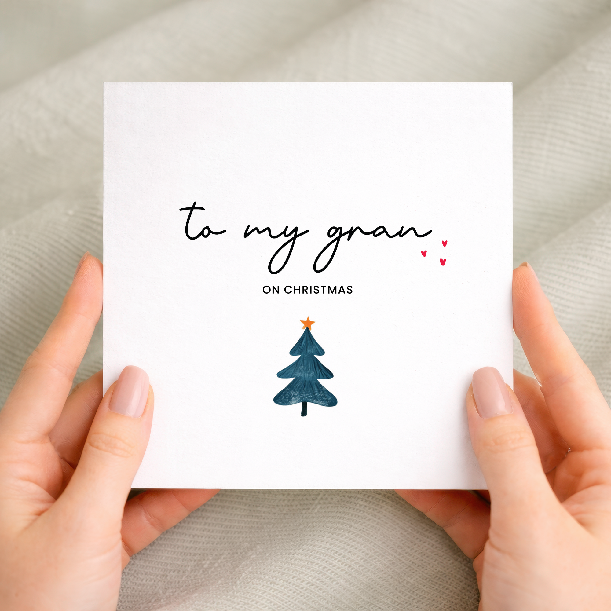 Gran Christmas Card, For Her, Recycled Card, Unique Christmas Card, Gran Gift, Eco-Friendly Card