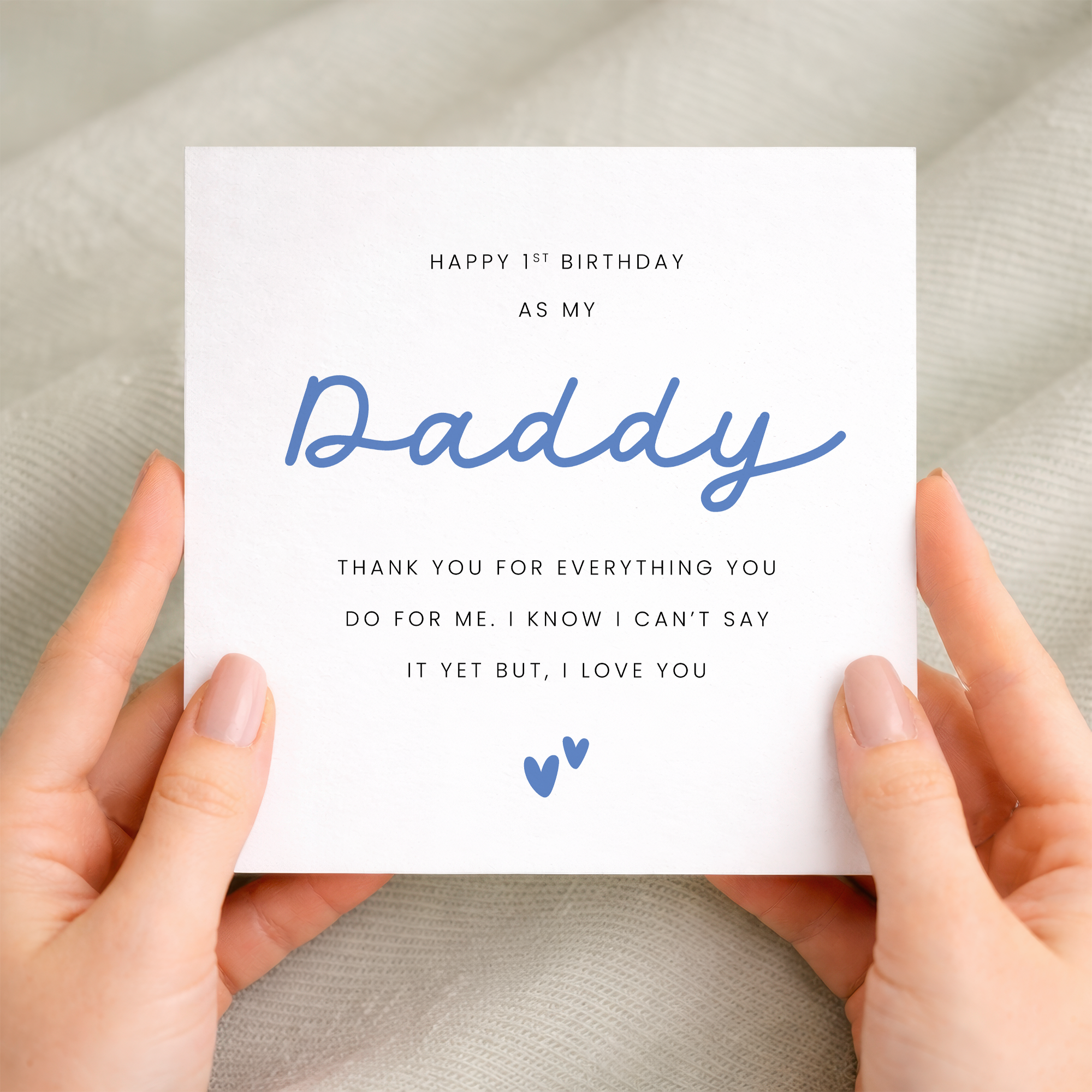 First Birthday Card As My Daddy, Dad, Dada, Papa 1st Birthday From Baby
