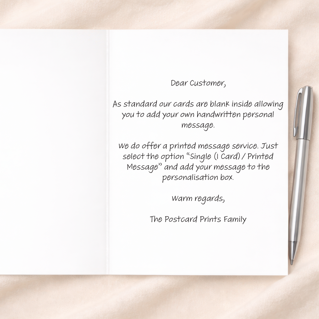 Elegant 2nd-anniversary greeting card for a partner, featuring a romantic design on sustainable recycled cardstock, paired with a rustic brown Kraft envelope.