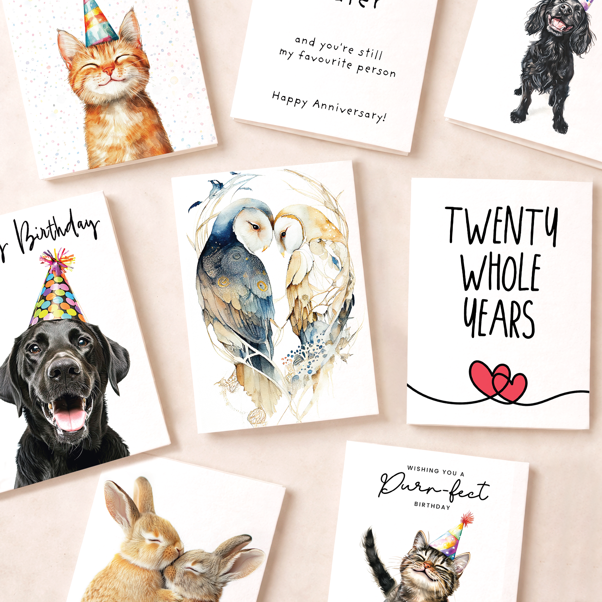 Adorable Golden Labrador Wearing a Santa Hat Christmas Card, Eco-Friendly Material, For Him or Her