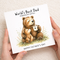 Father's Day Card World's Best Dad Bear Powered By Coffee