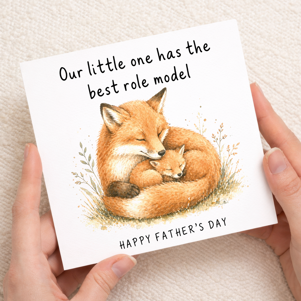 Father's Day Card Our Little One Has The Best Role Model Fox