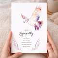 With Sympathy Card Watercolour Dove Floral Condolence Card