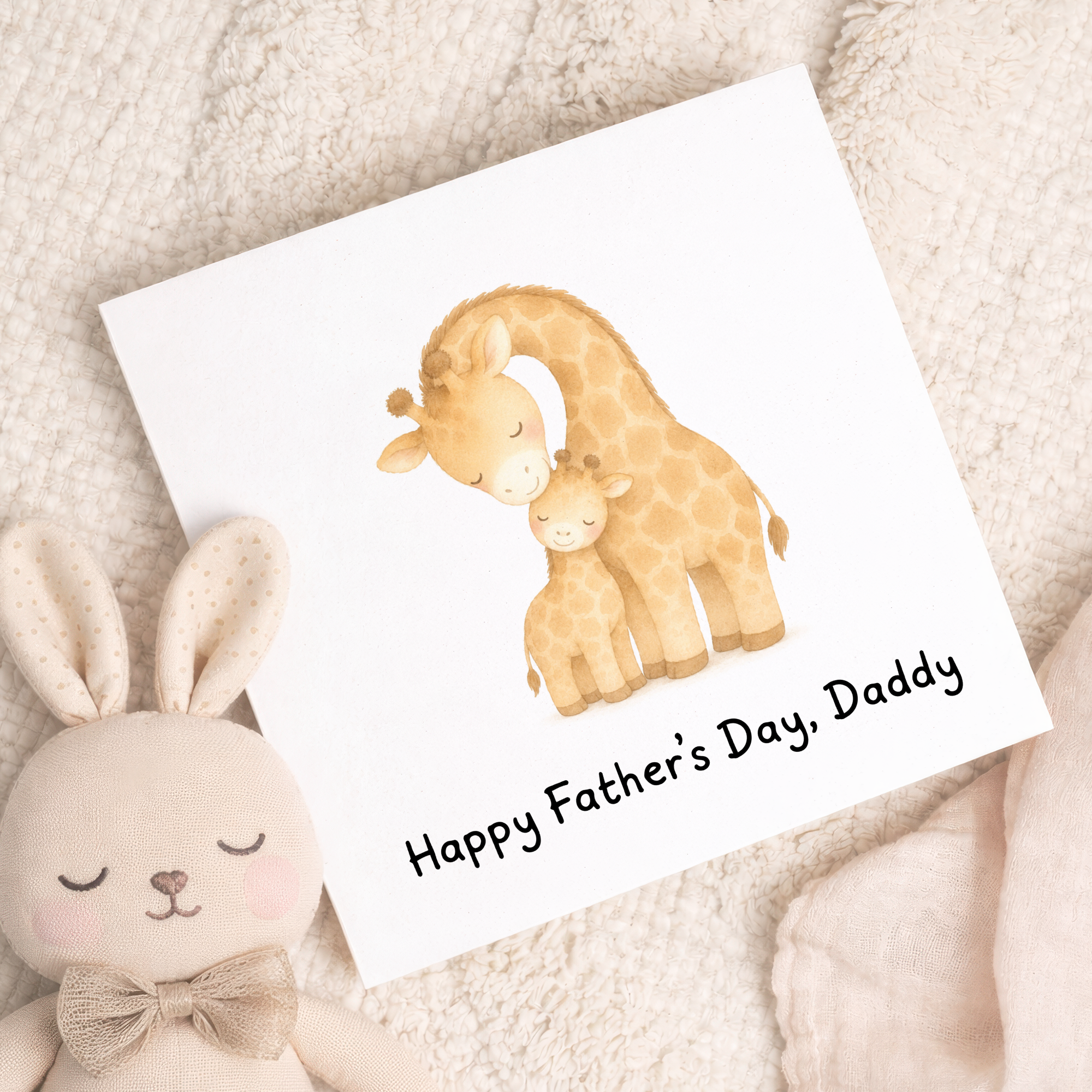 Father's Day Card For Daddy With Cute Giraffe Illustration