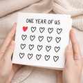 1st Anniversary Card for Couple - One Year of Us Hearts Card