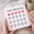 6th Anniversary Card for Couple - Six Years of Us Hearts Card