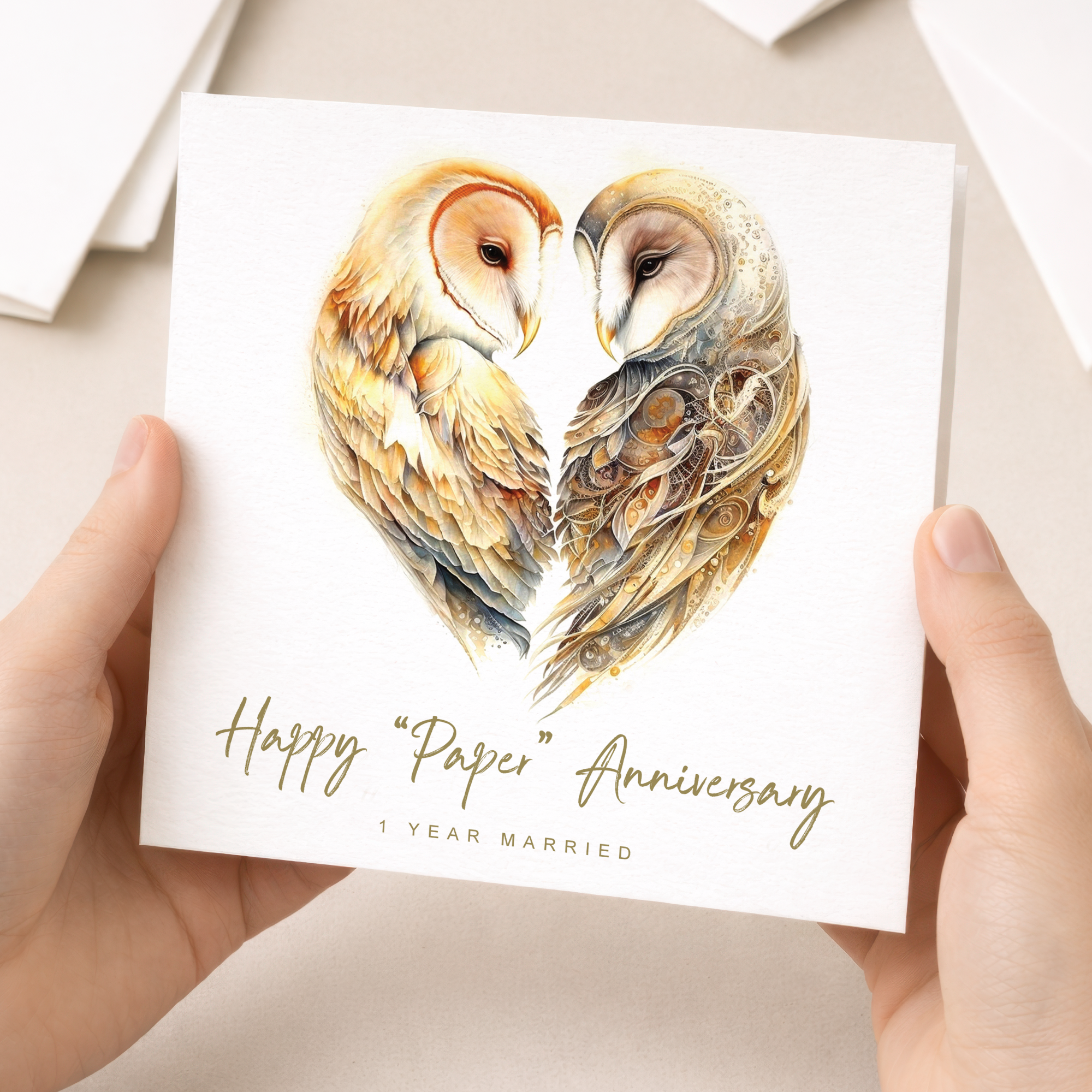 1st Anniversary Card Paper Anniversary 1 Year Anniversary Card For Husband Owl Anniversary Card For Wife One Year Anniversary Card