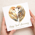 5th Anniversary Card Wood Anniversary 5 Year Anniversary Card For Husband Owl Anniversary Card For Wife Five Year Anniversary Card