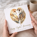 15th Anniversary Card Crystal Anniversary 15 Year Anniversary Card For Husband Owl Anniversary Card For Wife Fifteen Year Anniversary Card